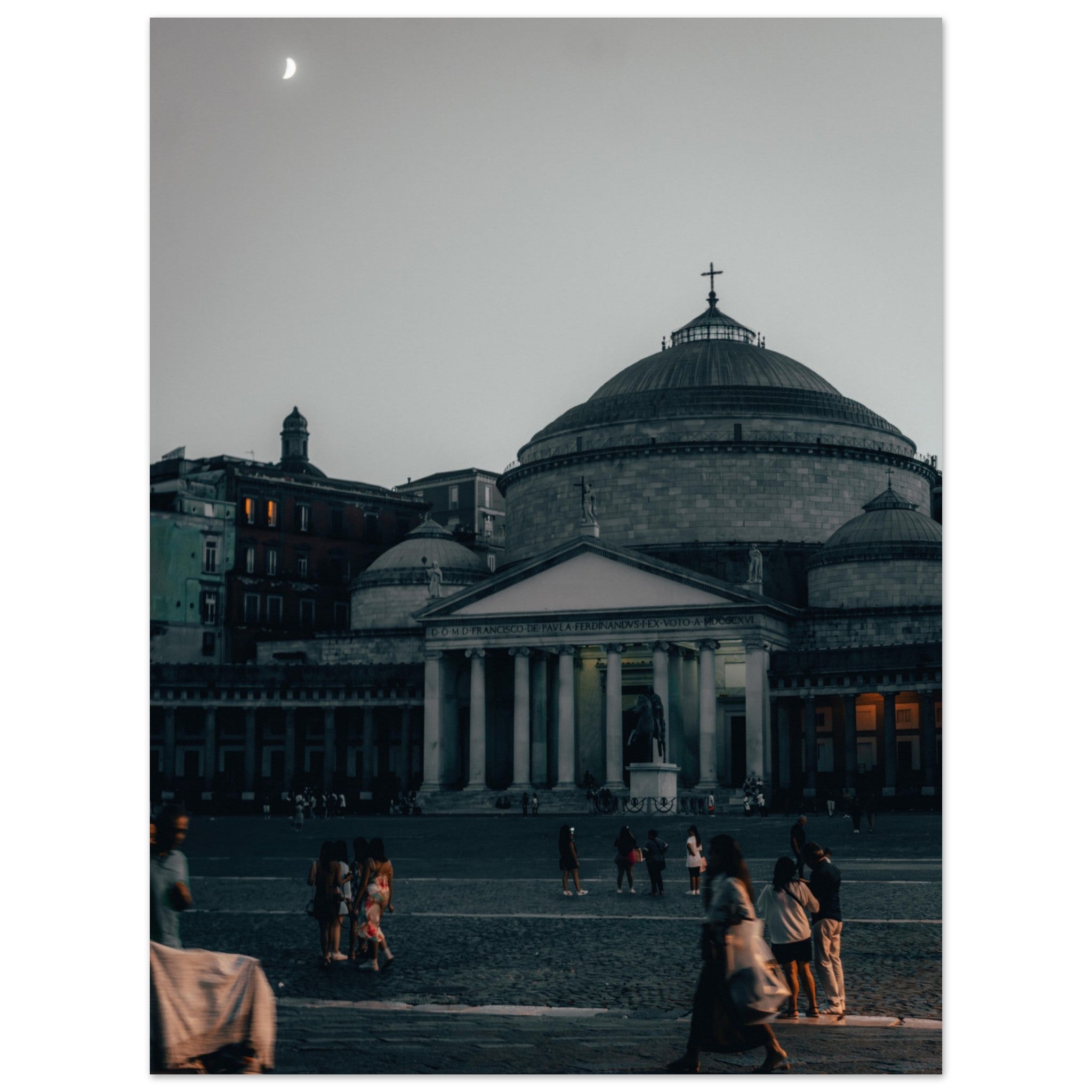Naples by Night: San Francesco di Paola Illuminated | Metal Print