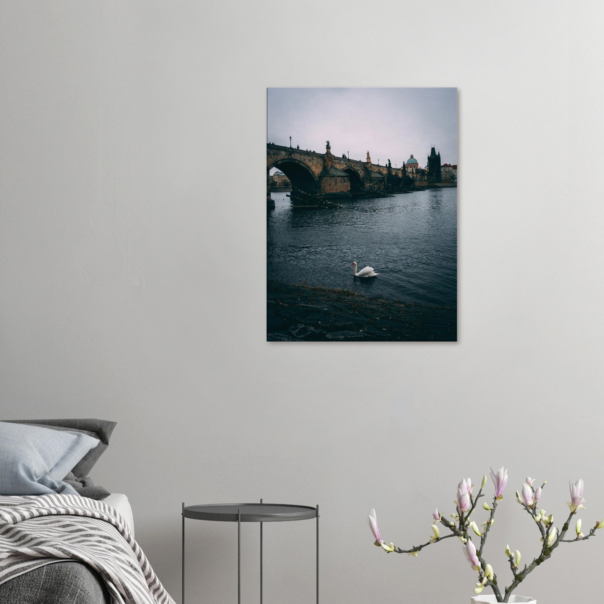 Glide with the Swan: The Majestic Charles Bridge of Prague | Canvas