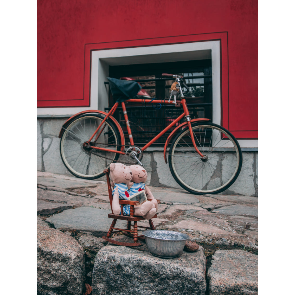 Teddy Bear Romance: Vintage Town Vibes | Acrylic Print