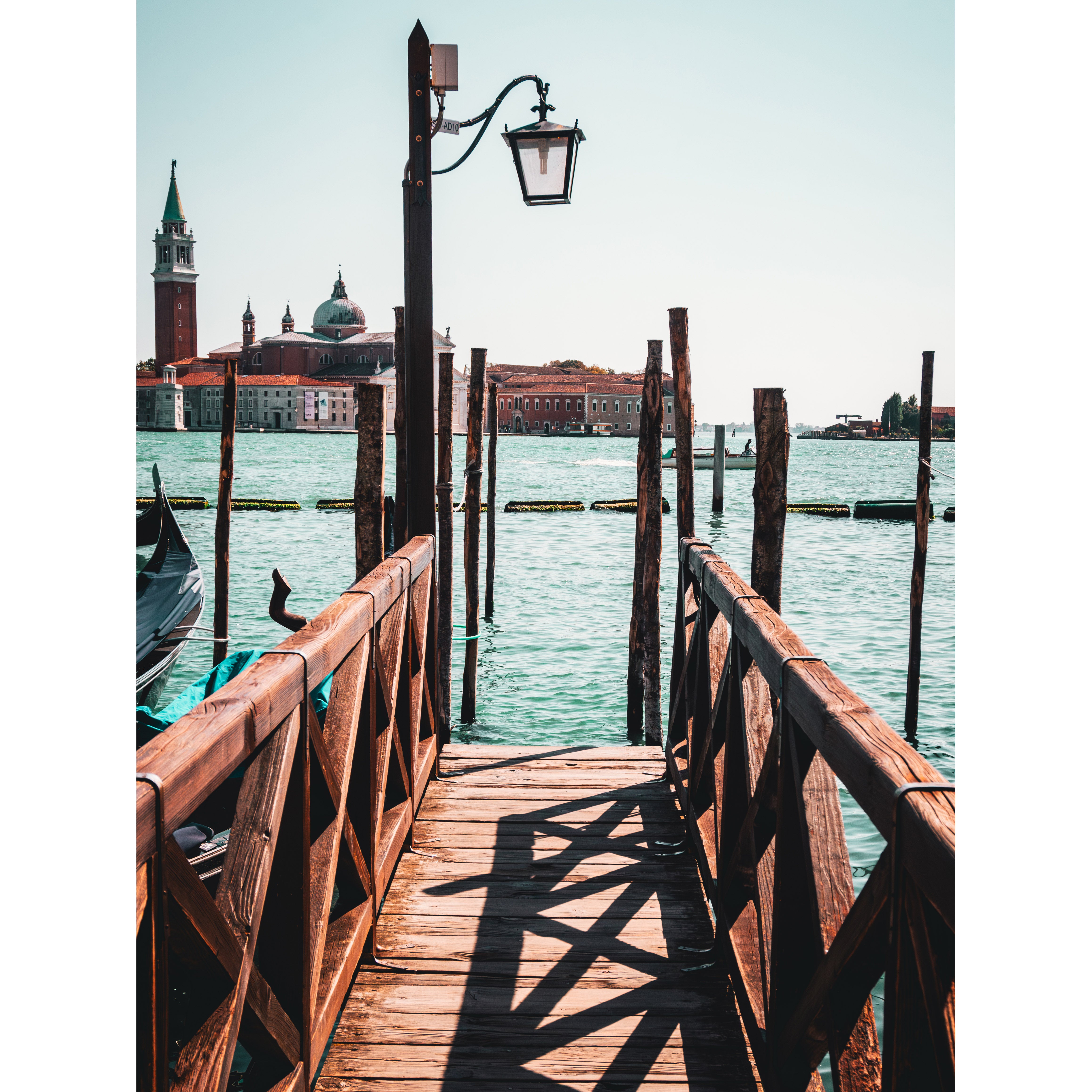 Rustic Charm: Venice's Lagoon and Dock | Canvas