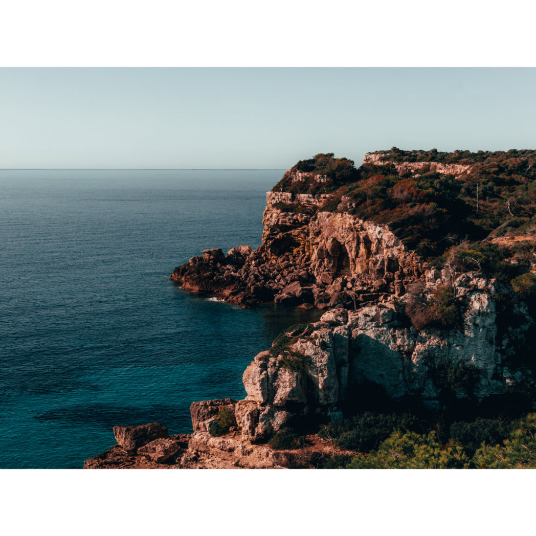 Mallorca's Untouched Shoreline: A Cliffside View | Acrylic Print