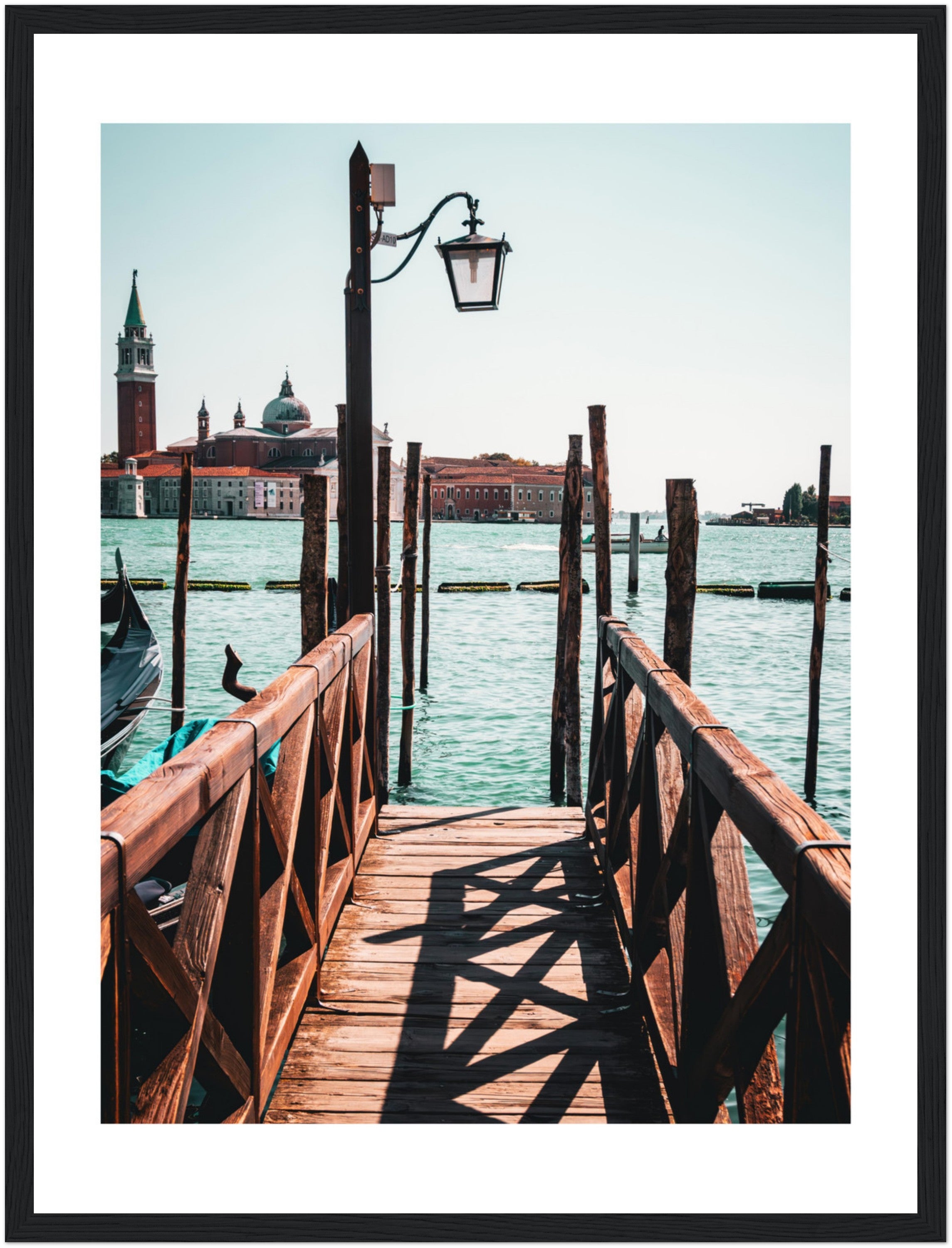 Rustic Charm: Venice's Lagoon and Dock | Poster