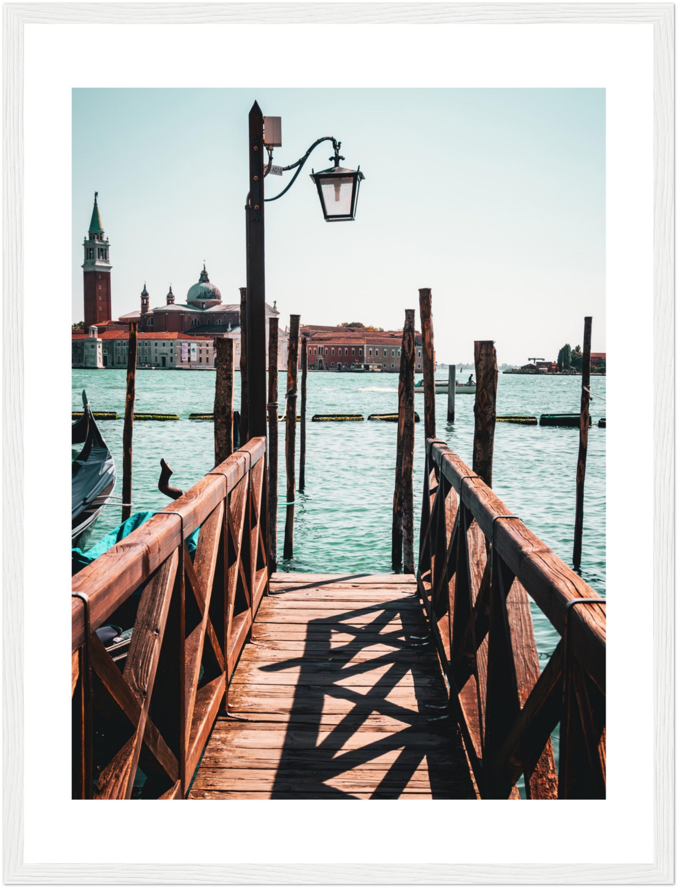 Rustic Charm: Venice's Lagoon and Dock | Poster