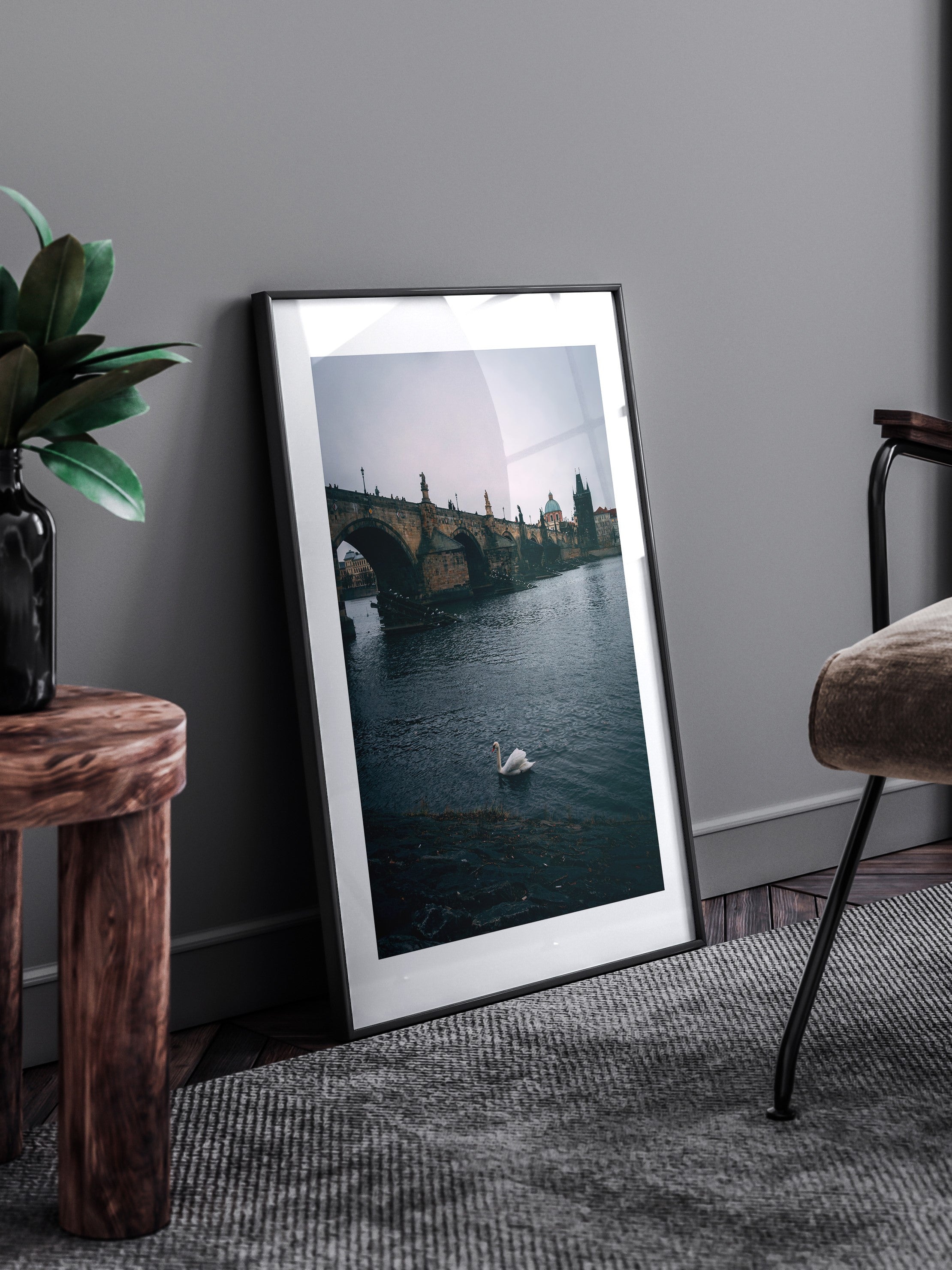Glide with the Swan: The Majestic Charles Bridge of Prague | Poster