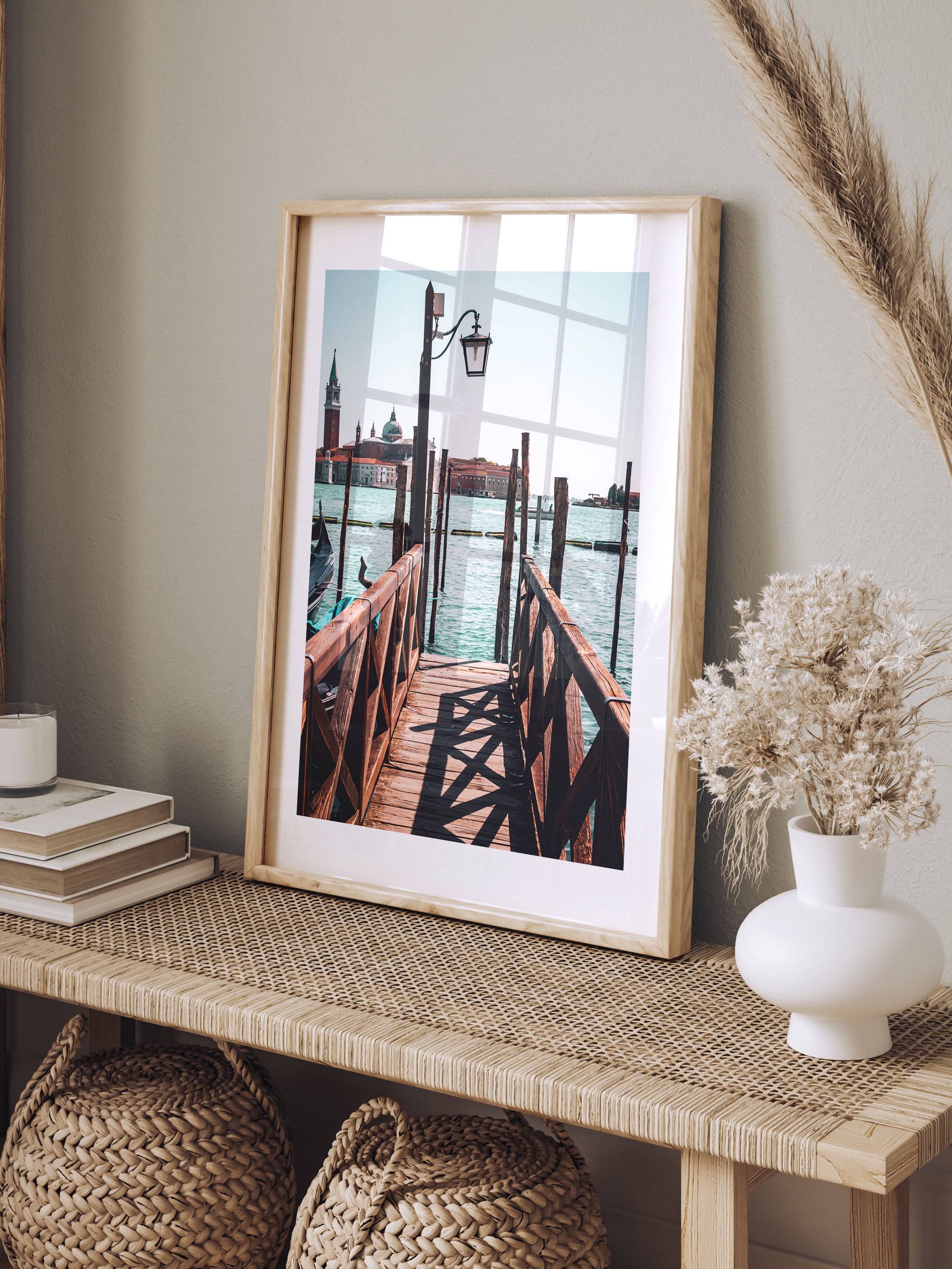 Rustic Charm: Venice's Lagoon and Dock | Poster