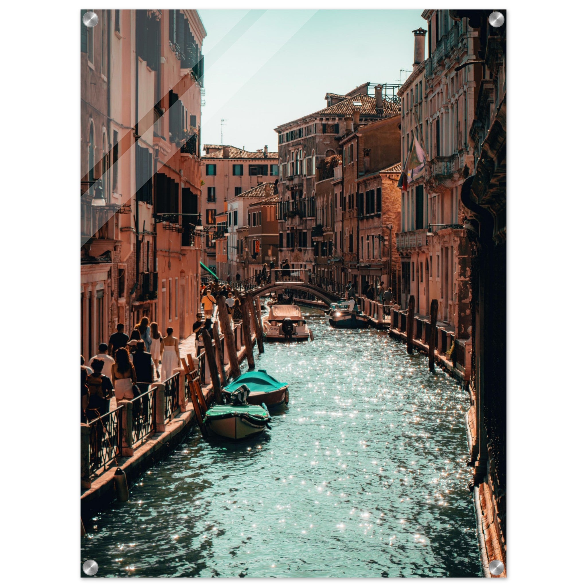 Sun-Kissed Venice: A Canal's Luminous Journey |  Acrylic Print