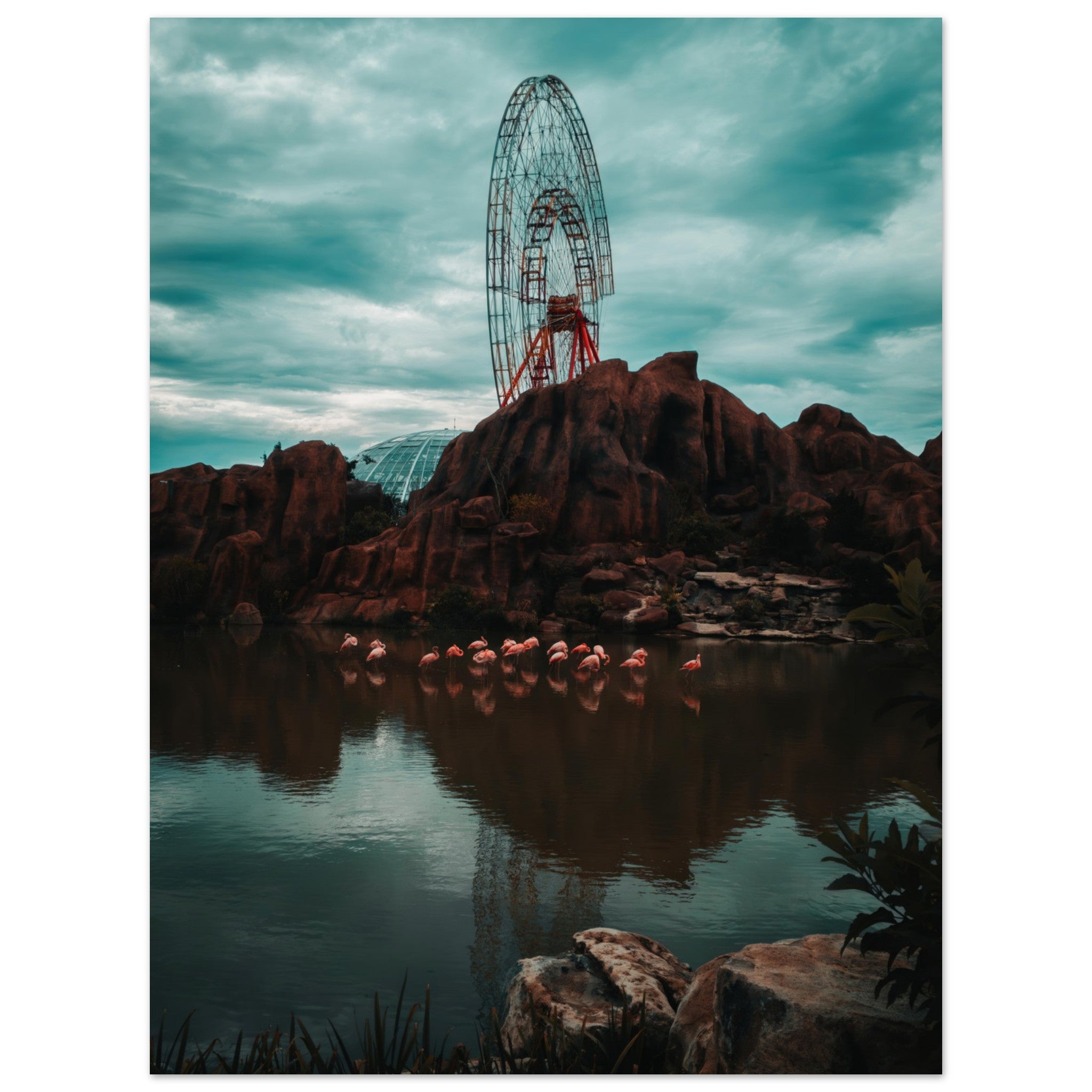Vietnam's theme park:  Ferris Wheels and Flamingos in Vietnam | Metal Print