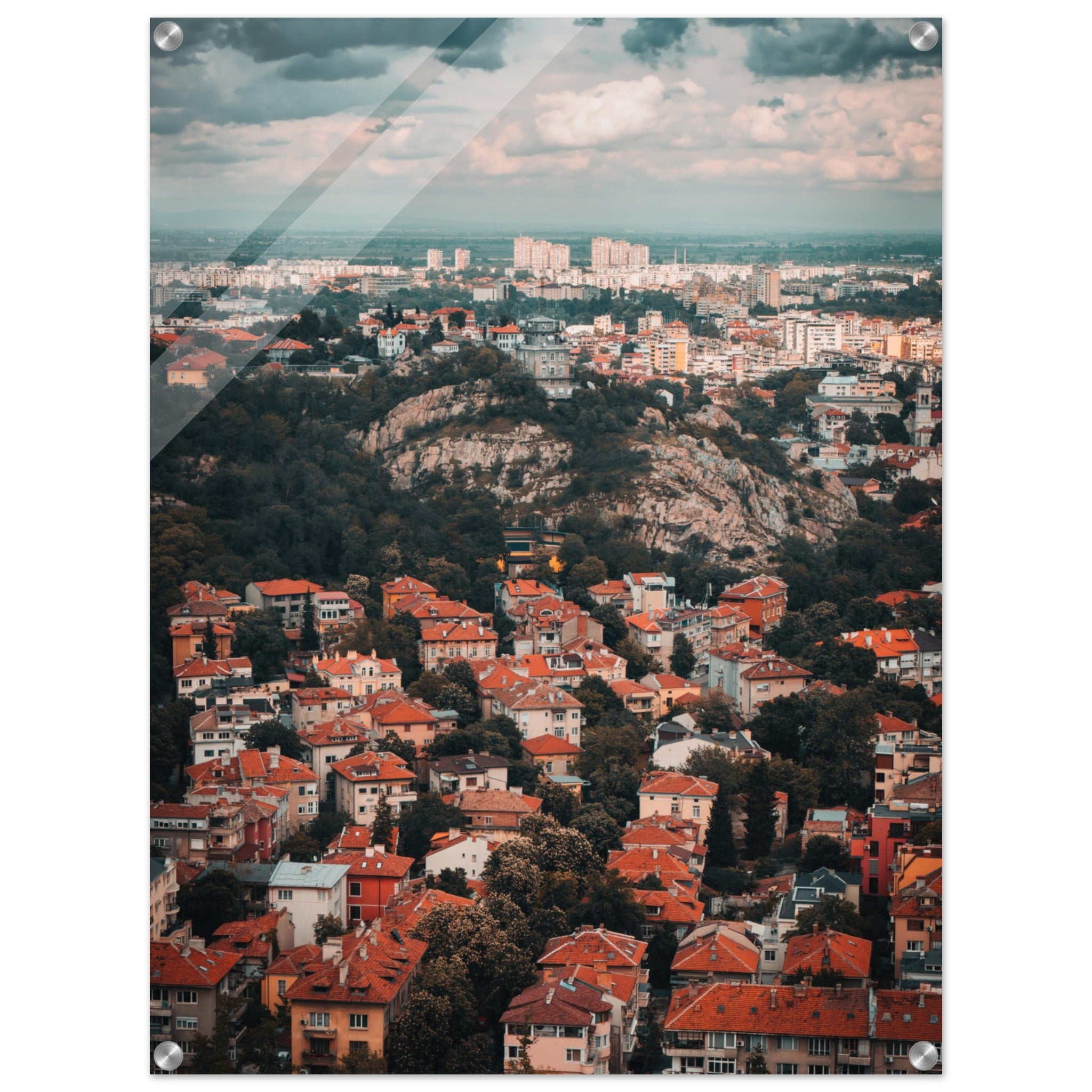 Above Plovdiv: A Glimpse into Bulgaria's Picturesque Cityscape | Acrylic Print