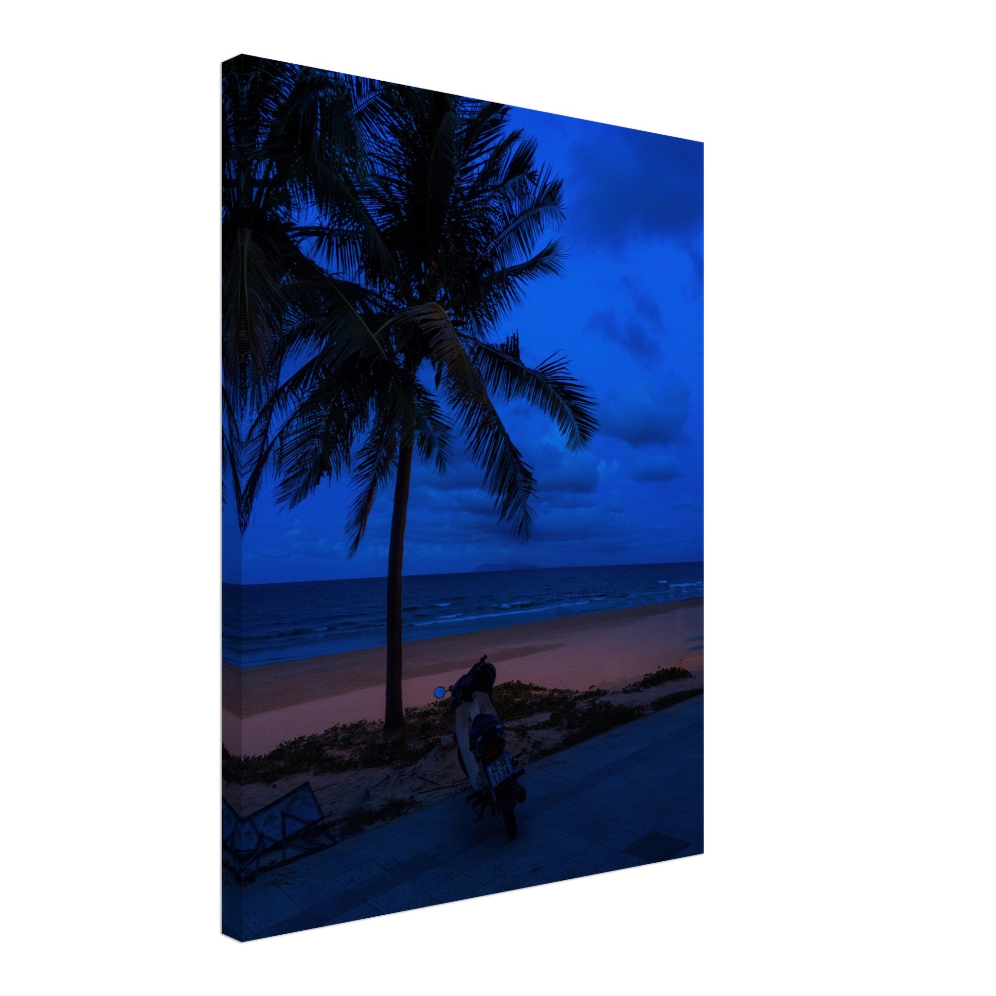 Vietnam's Beach: Motorcycle Rests on Serene Beach | Canvas