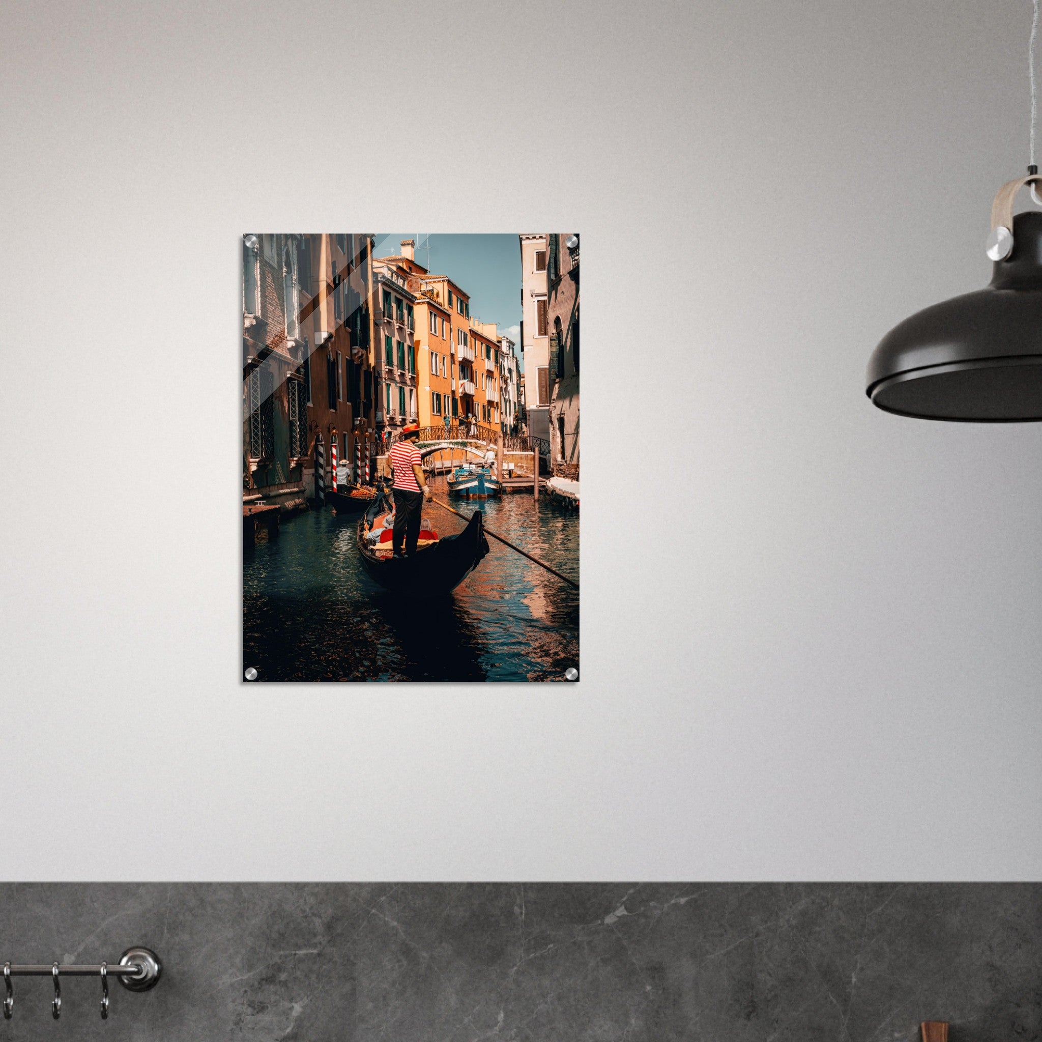 Canal Reflections: The Gondolier's Route | Acrylic Print