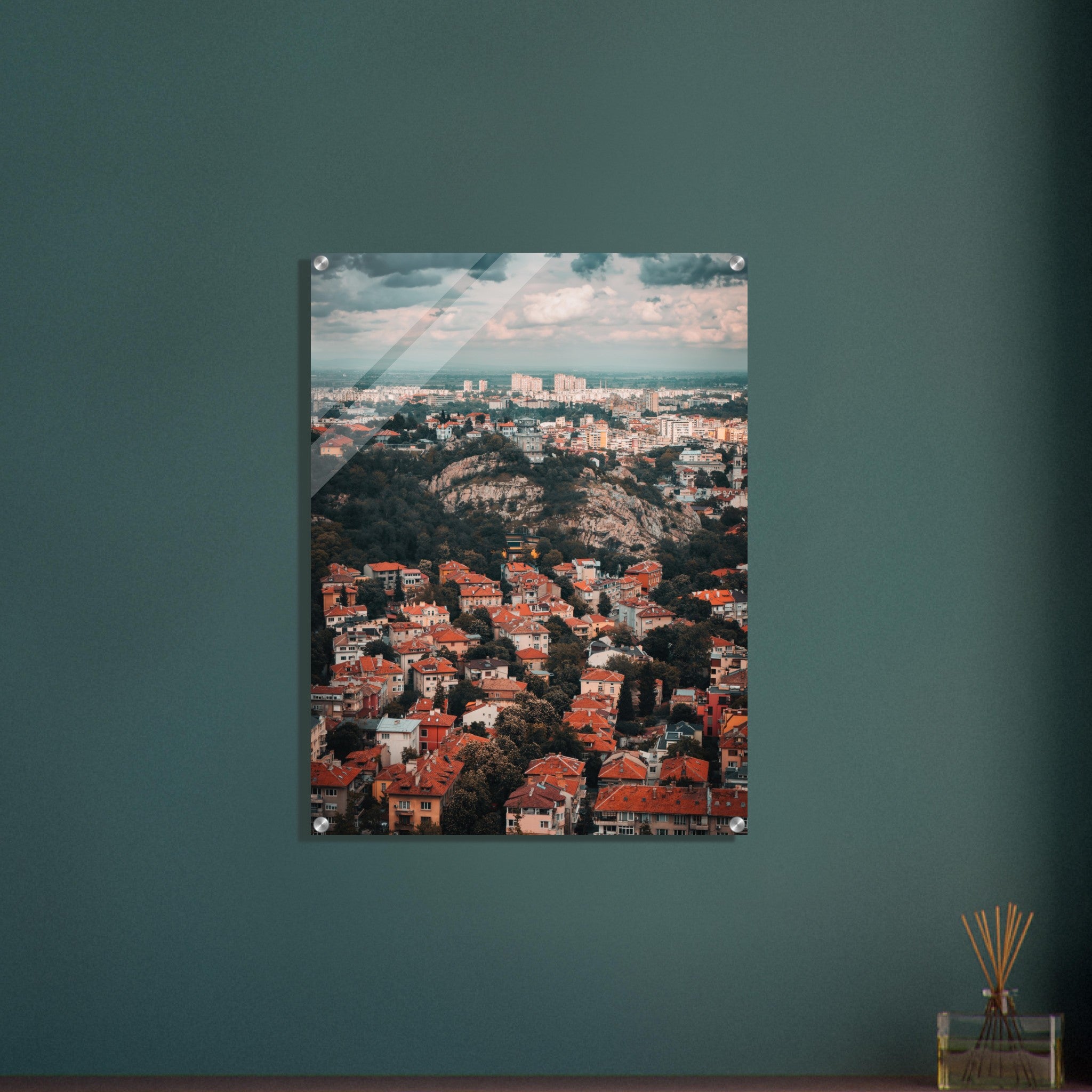 Above Plovdiv: A Glimpse into Bulgaria's Picturesque Cityscape | Acrylic Print