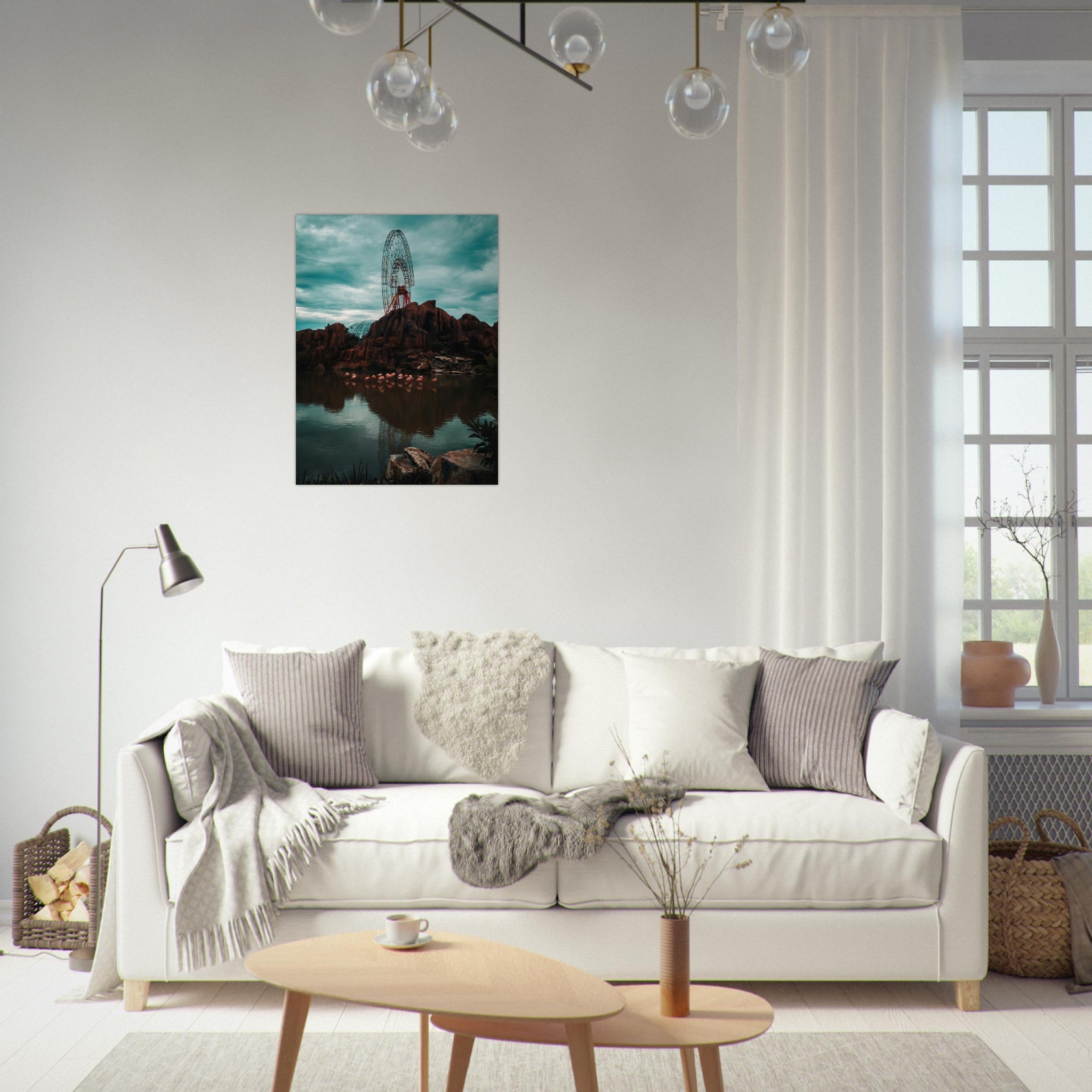 Vietnam's theme park:  Ferris Wheels and Flamingos in Vietnam | Metal Print