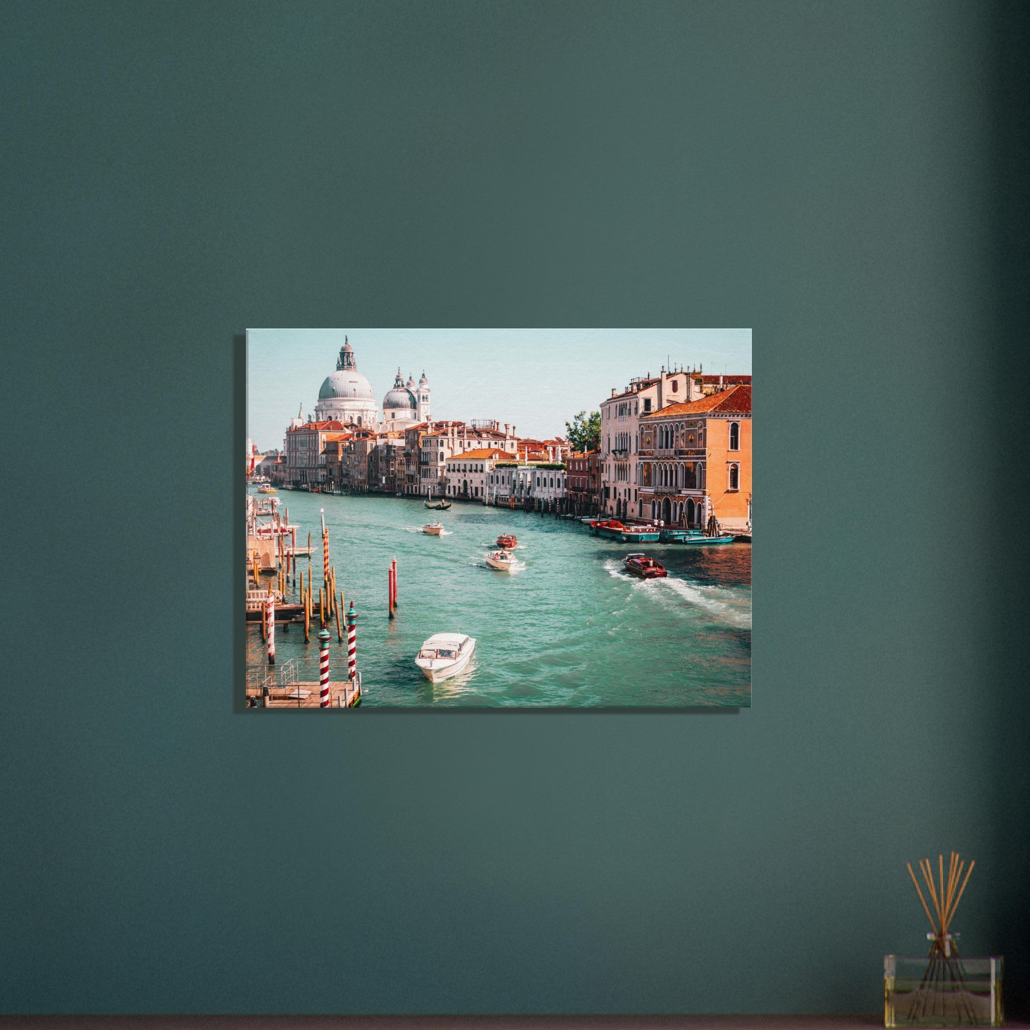 Iconic Venice: Striped Poles and Santa Maria II Canvas