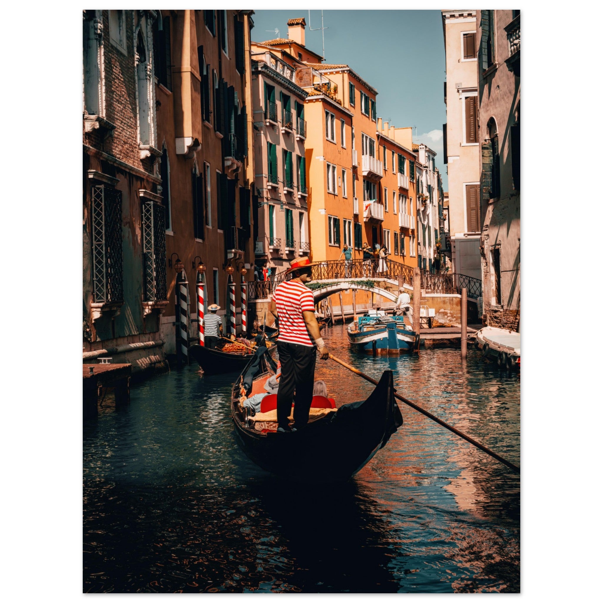 Canal Reflections: The Gondolier's Route | Metal Print