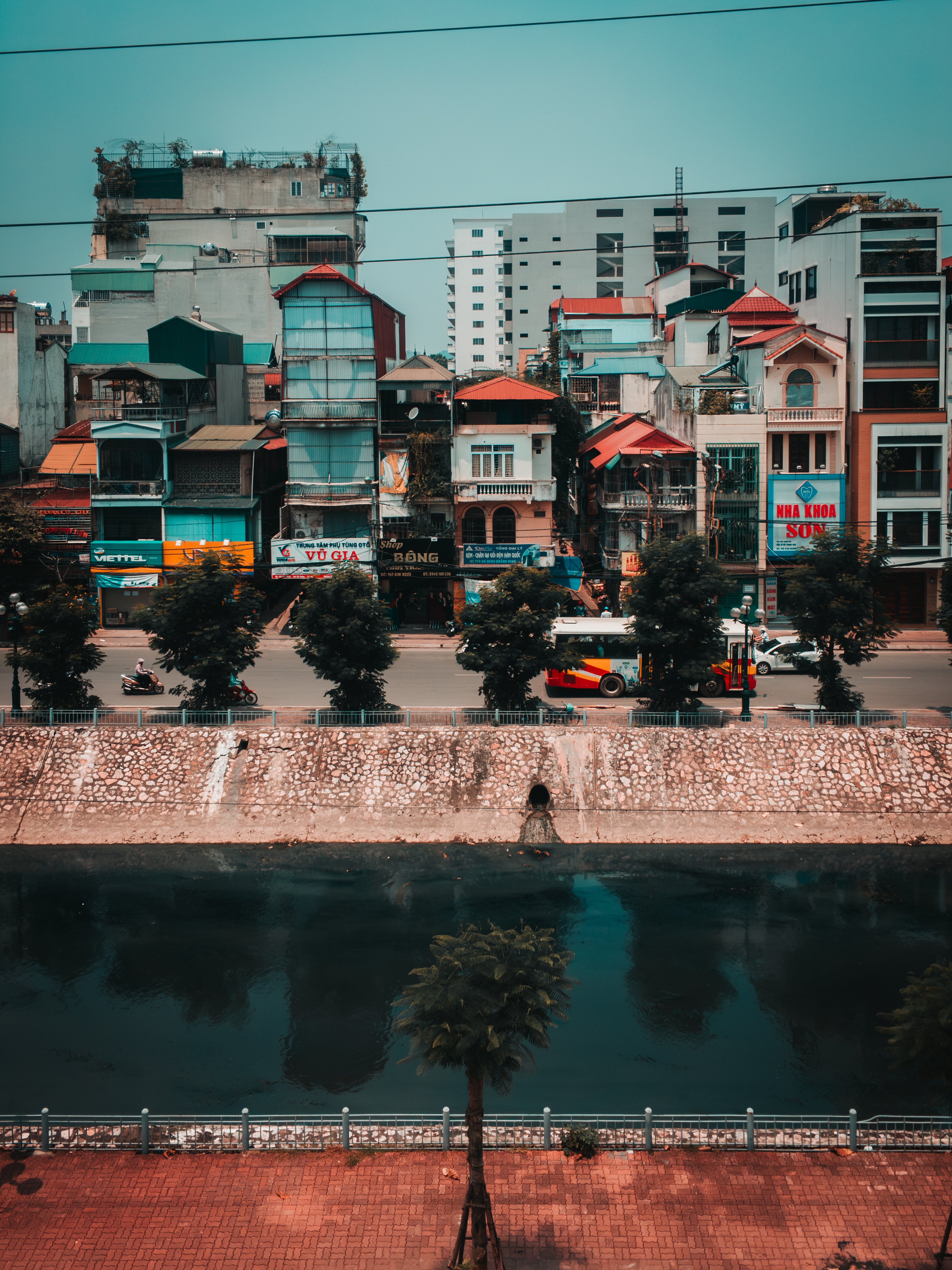 Captivating Hanoi City: Urban River Beauty | Poster