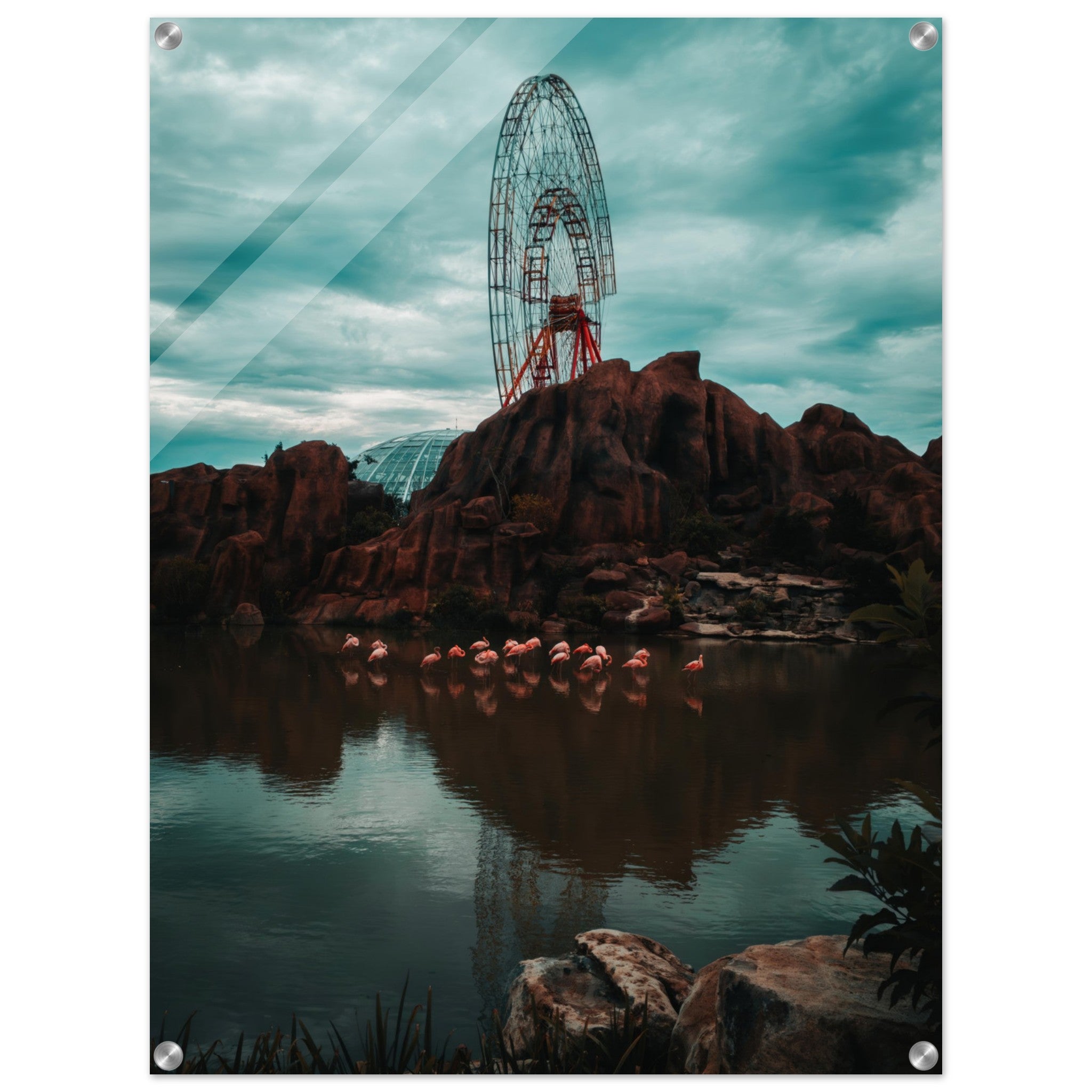 Vietnam's theme park:  Ferris Wheels and Flamingos in Vietnam | Acrylic Print