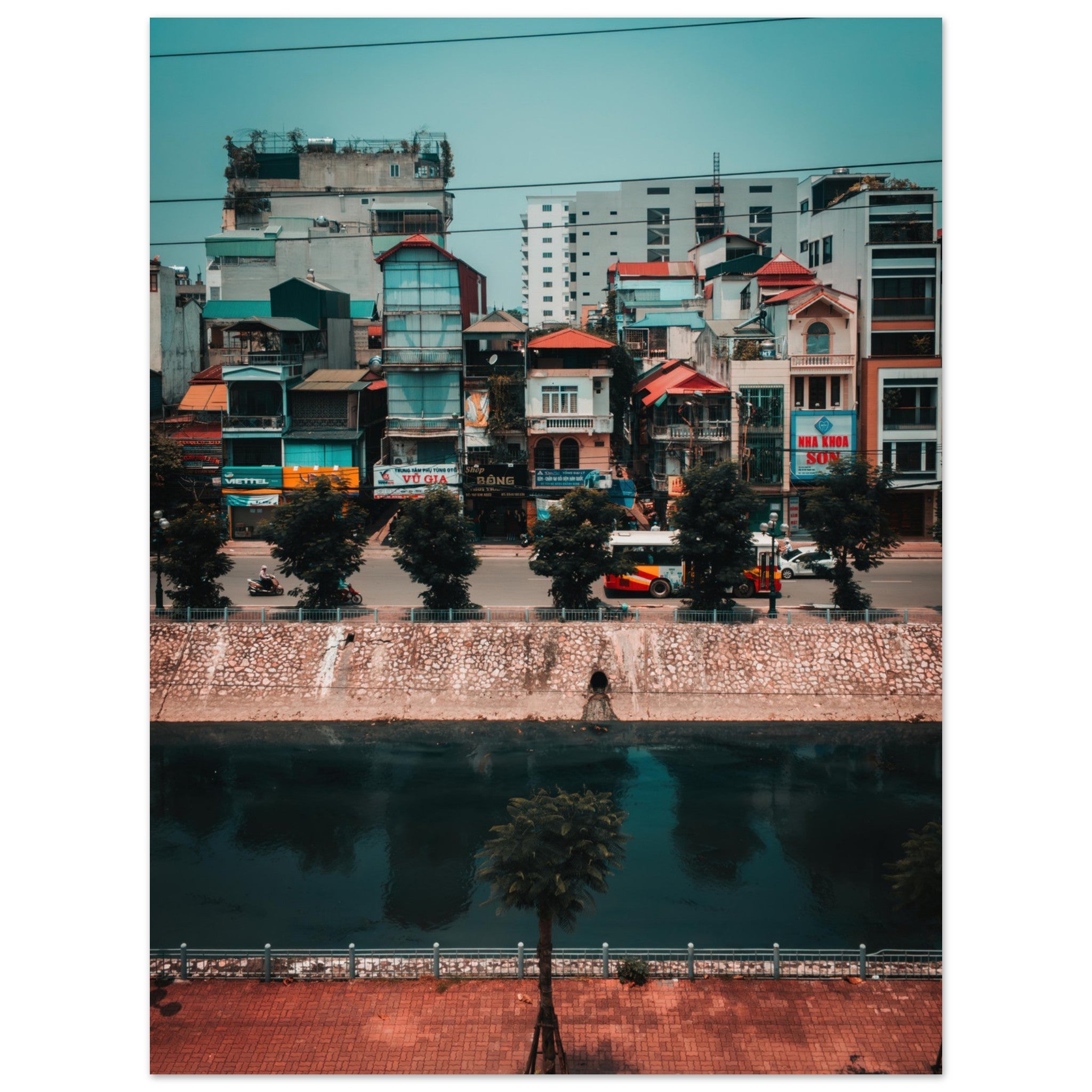 Captivating Hanoi City: Urban River Beauty | Metal Print
