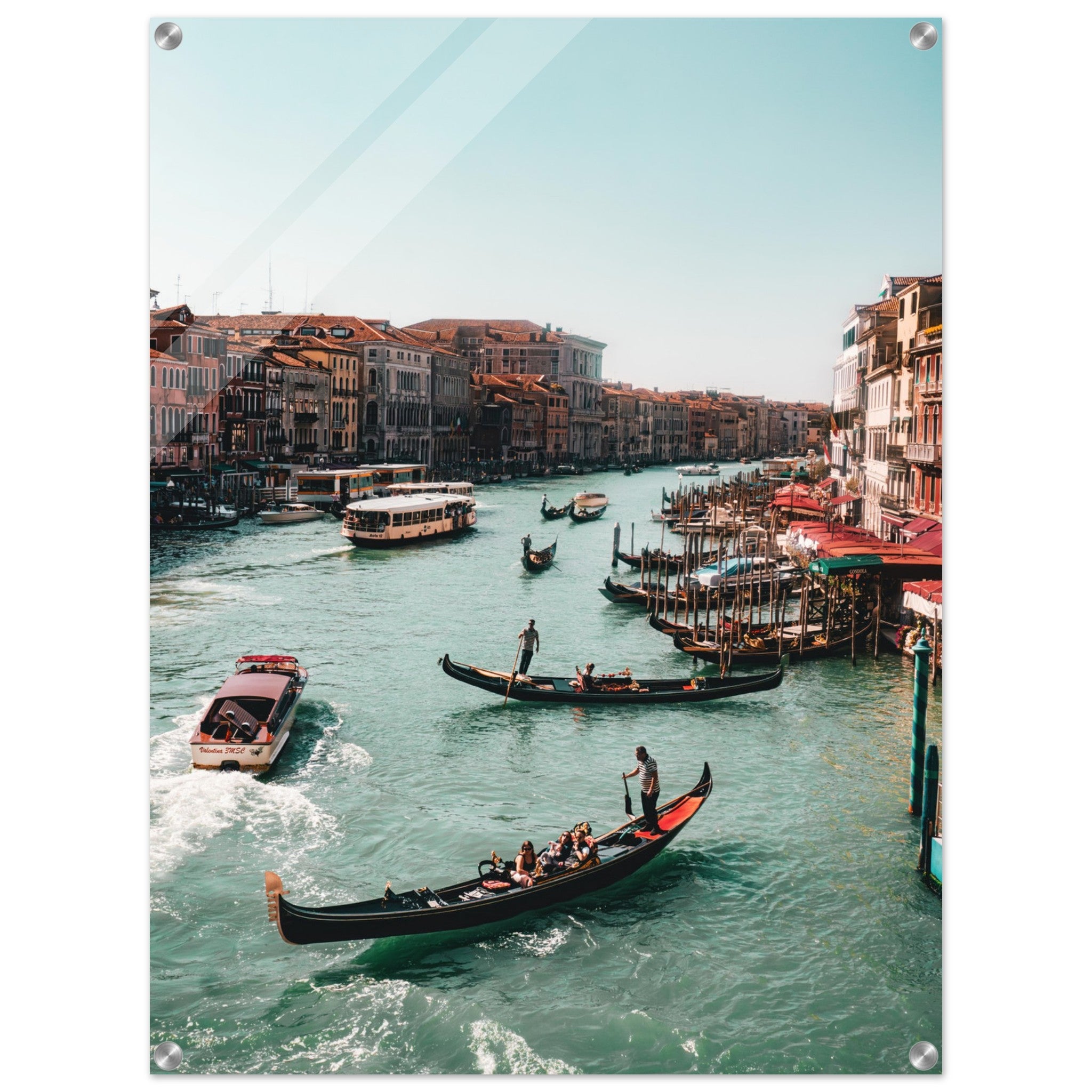 Lively Waters: Gondolas on Venice's Grand Canal | Acrylic Print
