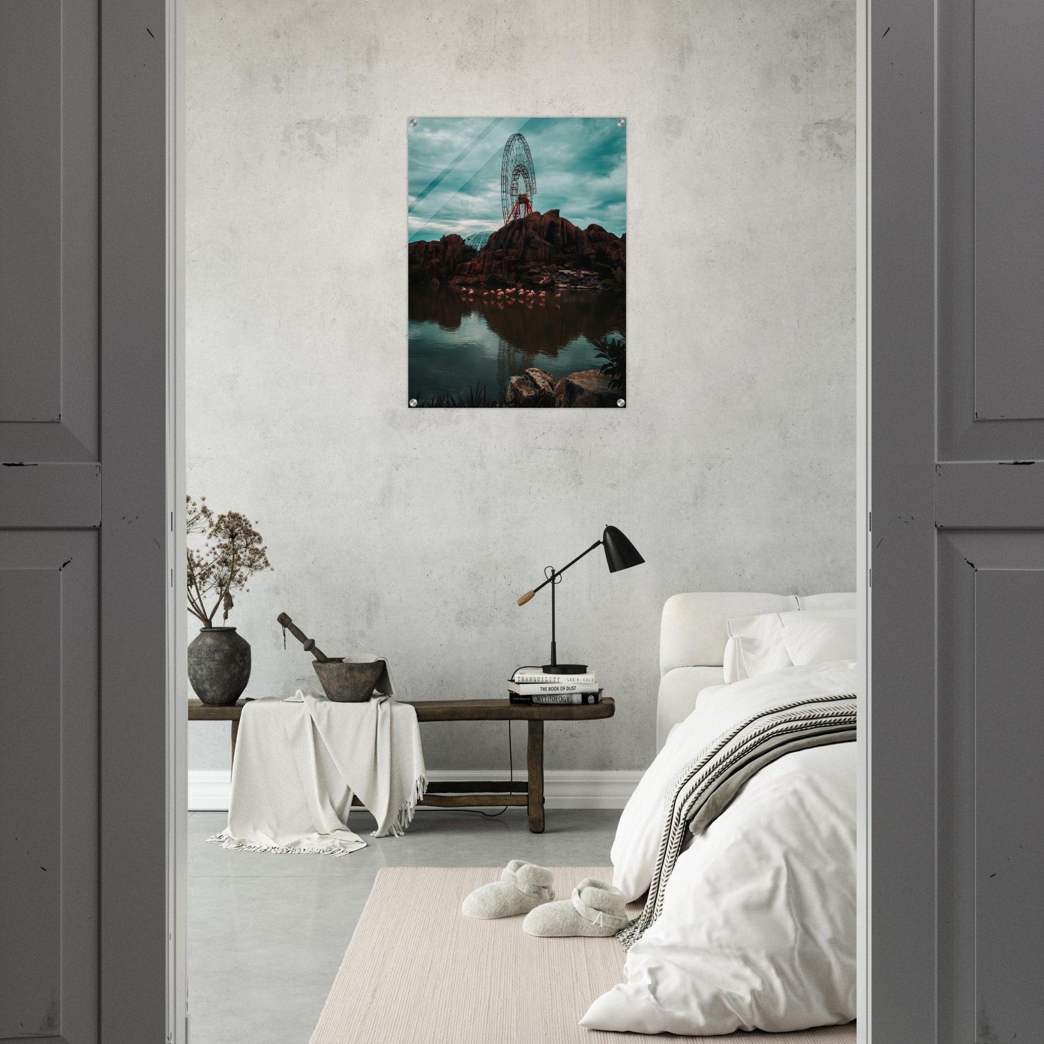 Vietnam's theme park:  Ferris Wheels and Flamingos in Vietnam | Acrylic Print