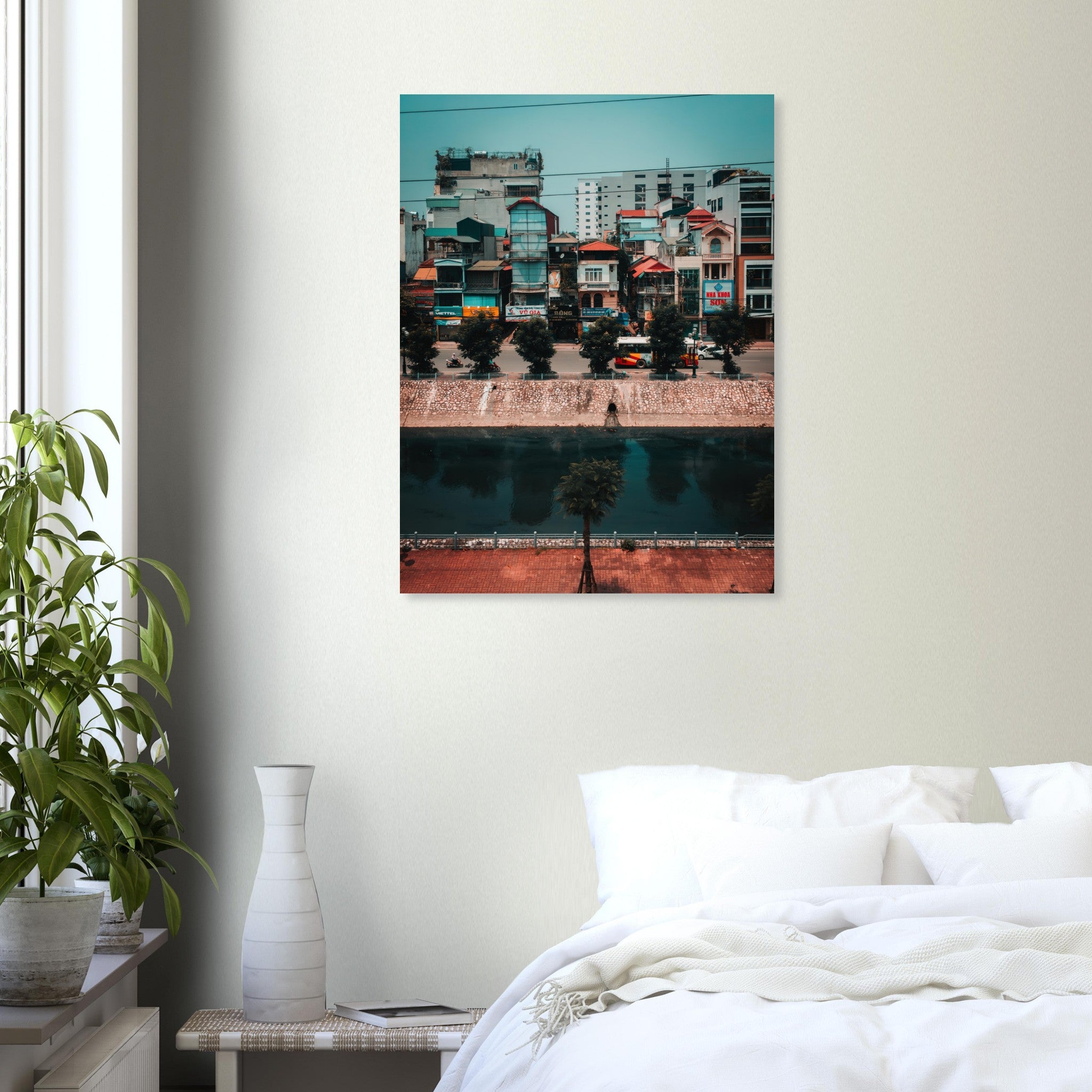 Captivating Hanoi City: Urban River Beauty | Metal Print