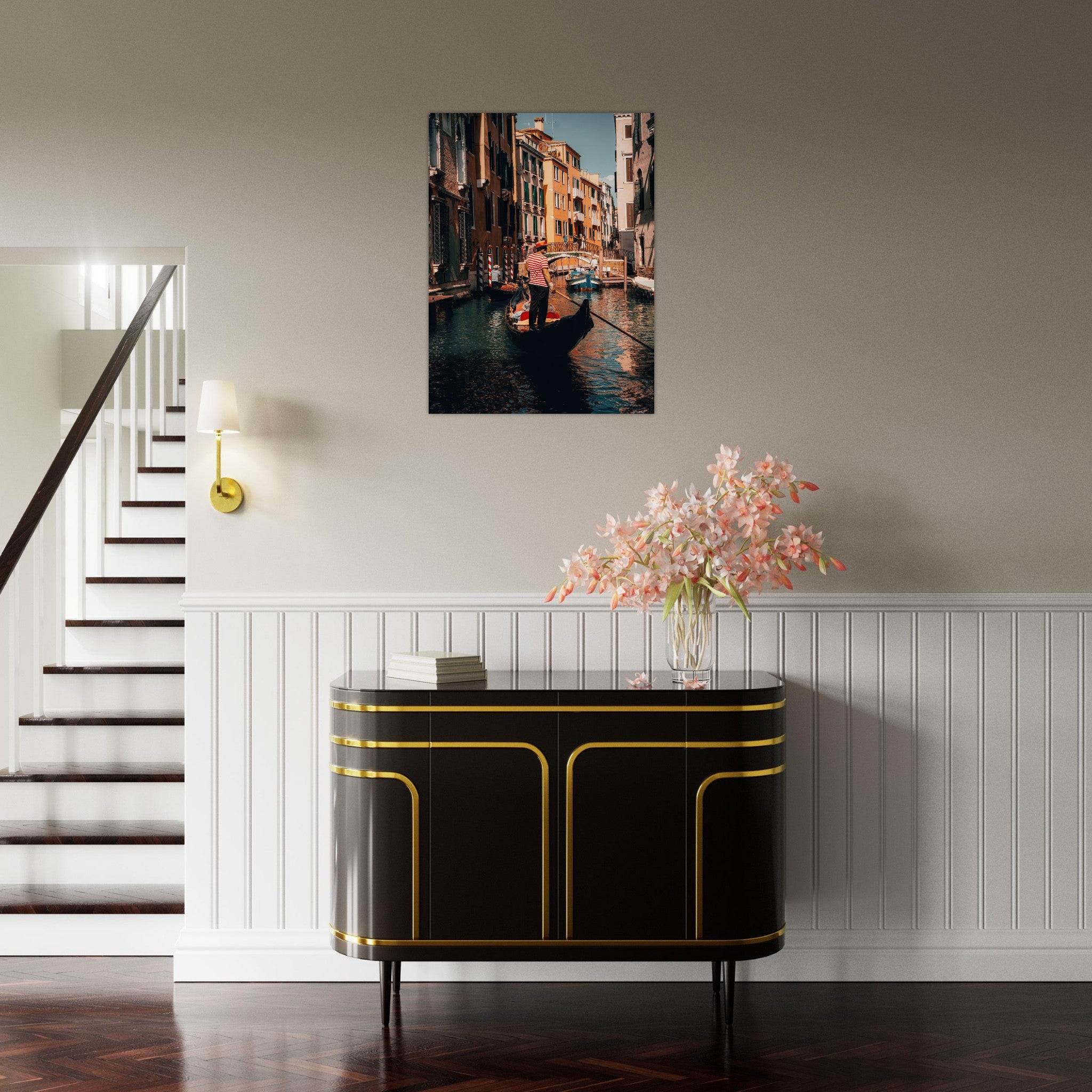 Canal Reflections: The Gondolier's Route | Metal Print